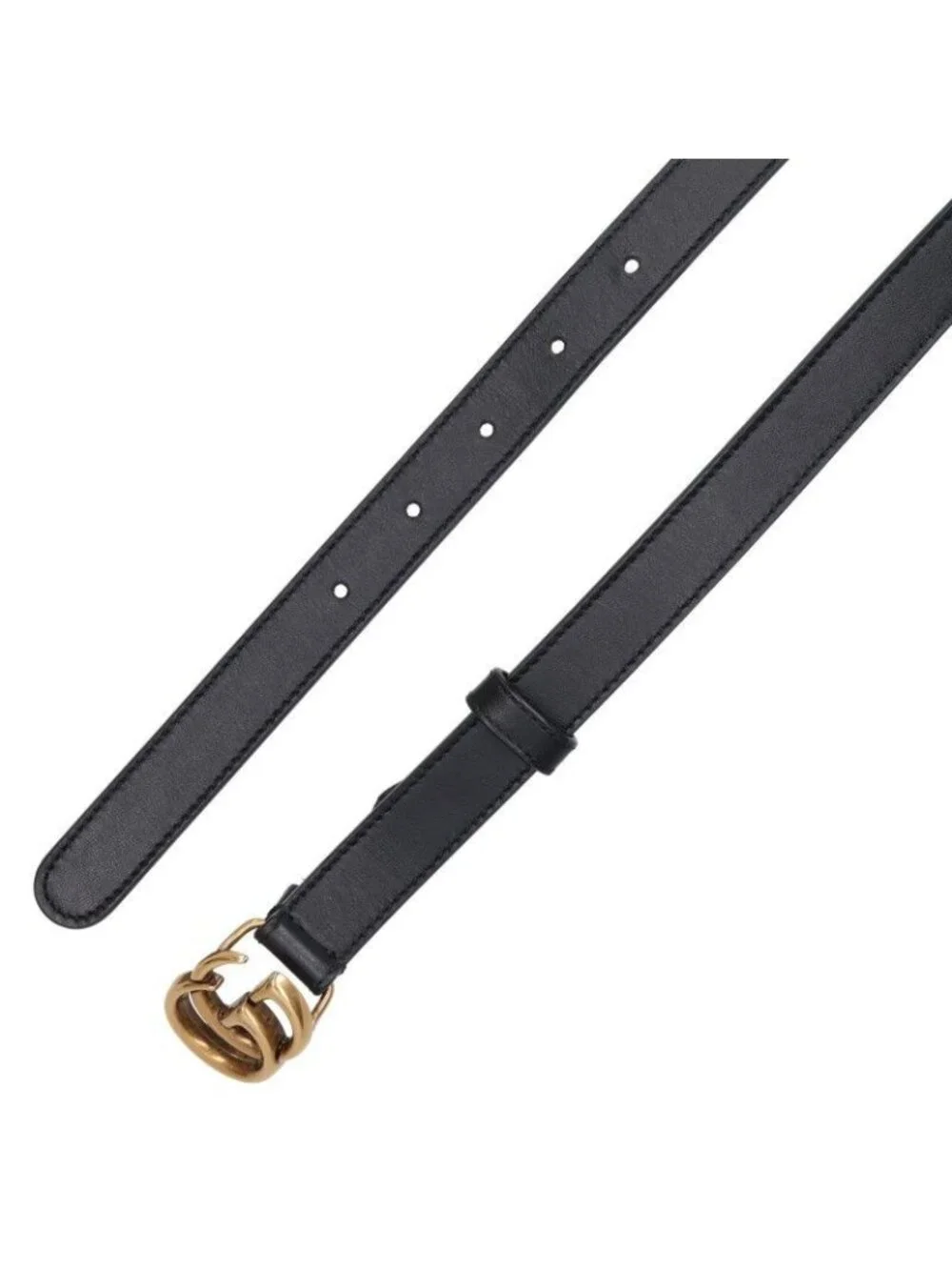 Gucci GG Logo Slim Leather Belt 75